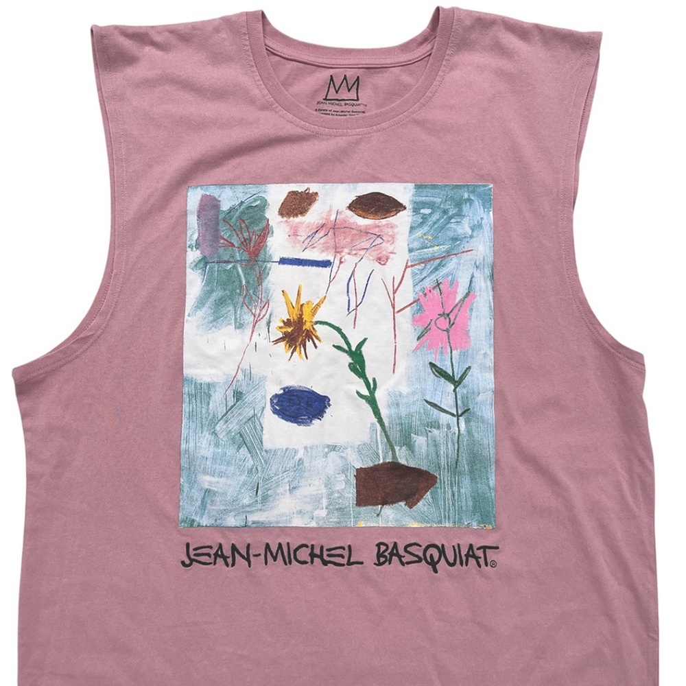 Basquiat Flower Graphic Muscle Tank Top Men’s Medium